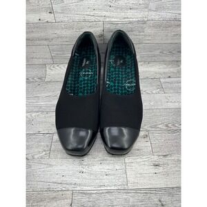 Aetrex Womens Black Wedge Heel Comfort Shoes Size 9D